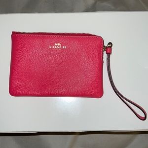 Coach leather pink wristlet